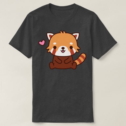 T-shirt Petit Panda rouge mignon (Design devant)