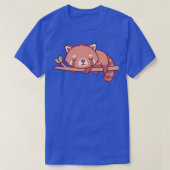 T-shirt Petit Panda Rouge Mignonne Dormir Sur La Branche D (Design devant)