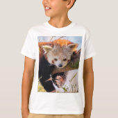 T-shirt Petit panda rouge pâle (Devant)