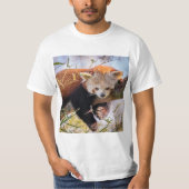 T-shirt Petit panda rouge pâle (Devant)