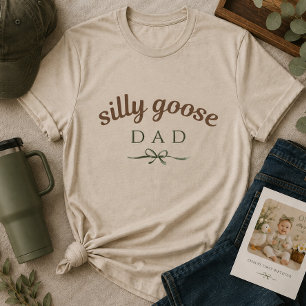 T-shirt Petit Papa Oie Rigolote Vert Sage Premier Annivers