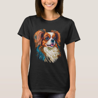 T-shirt Petit Papillon Chien sur Continental Toy Spaniel L