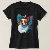 T-shirt Petit Papillon Chien sur Continental Toy Spaniel L (Design devant)