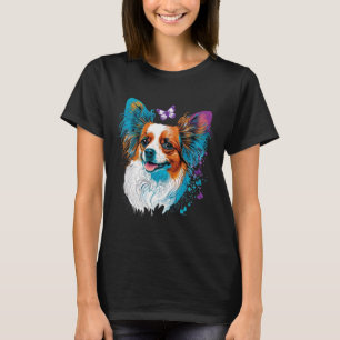 T-shirt Petit Papillon Chien sur Continental Toy Spaniel L