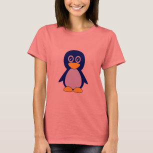 T-shirt Petit pingouin mignon de bleu marine
