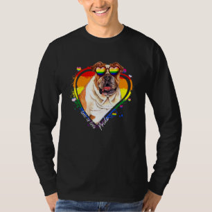 T-shirt Petit Pitbull Rainbow Heart Gay pride Lgbt Chien