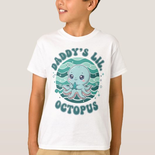 T-shirt Petit poulpe de Papa Mignon (Devant)