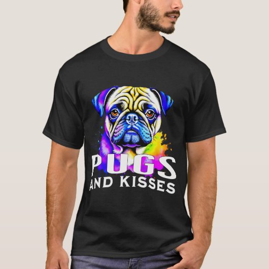 T-shirt Petit Pug Drôle et Vin (Devant)