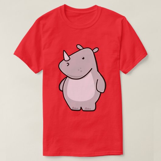 T-shirt Petit Rhino mignon (Design devant)