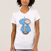 T-shirt petit robot bleu femme (Devant)