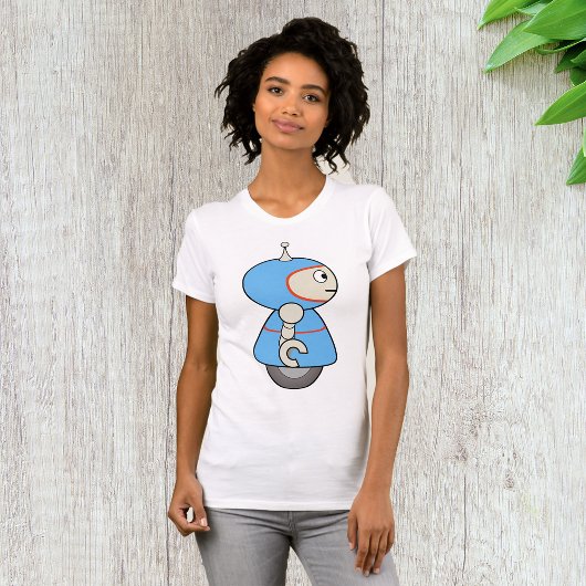 T-shirt petit robot bleu femme