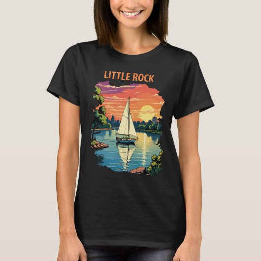 T-shirt Petit Rock Voyage Rétro sur la rivière Arkansas (Devant)