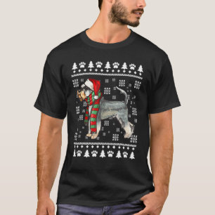 T-shirt Petit Schnauzer Chien Santa Hat Noël Chauffeur Chr
