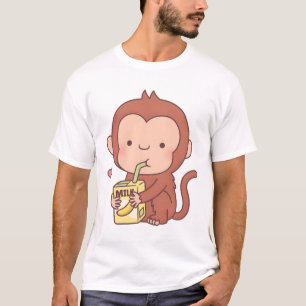 T-shirt Petit Singe Aime Le Lait De Banane