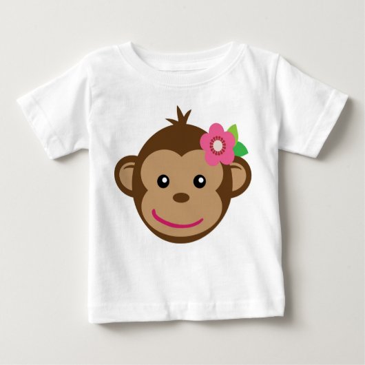 T-shirt petit singe (fille) (Devant)