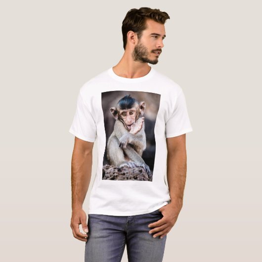 T-shirt Petit Singe mignon - Conception joueuse et adorabl (Devant entier)