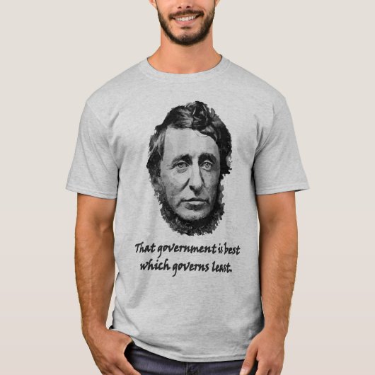 T-shirt Petite citation de gouvernement de Thoreau (Devant)