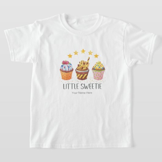 T-shirt Petite douce Couleurs vives Aquarelle Cupcakes (Poser)