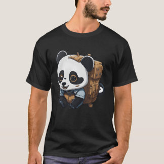 T-shirt Petite famille de pandas campeuse