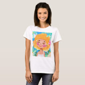 T-shirt Petite fille aux fleurs (Devant entier)