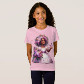 T-Shirt Petite Fille Avec De Belles Fleurs De Printemps (Devant entier)