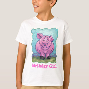 T-shirt Petite fille d'anniversaire de porc
