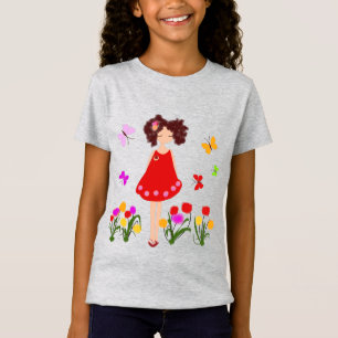 T-Shirt Petite fille dans le jardin