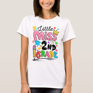 T-shirt Petite Fille de 2e Année Ck Mignon À l'École