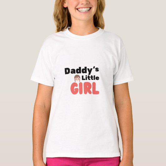 T-shirt Petite fille de papa mignonne Tee (Devant)