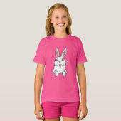 T-shirt Petite fille de Pâques Bunny Tee - shirt de Pâques (Devant entier)