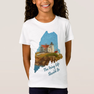 T-Shirt Petite fille du phare de Nubble dans le Maine