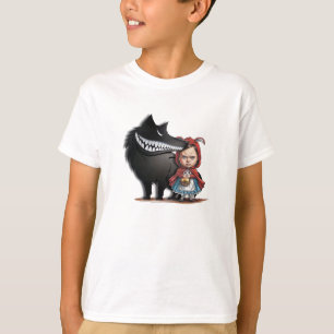 T-shirt Petite fille et loup amical