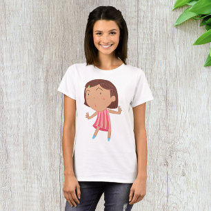 T-shirt Petite Fille Fantaisiste en Robe Rayée Rose