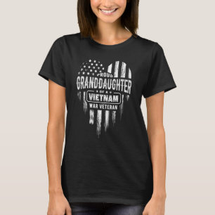 T-shirt Petite-fille fière Vétéran Vietnam Grand-père Vété