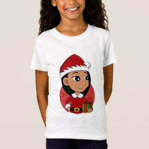 T-Shirt Petite fille hispanique aux cheveux noirs longs