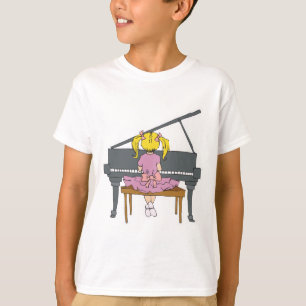 T-shirt petite fille jouant du piano