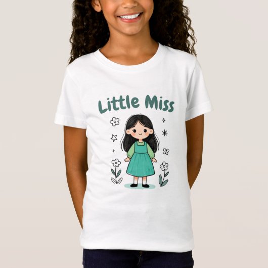 T-shirt Petite Fille Mignonne (Devant)