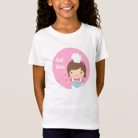 T-Shirt Petite fille mignonne de Baker de chef (Devant)