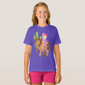 T-shirt Petite fille mignonne sur Pony (Devant entier)