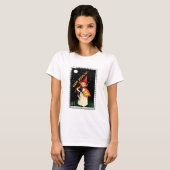 T-shirt Petite fille nostalgique, Jack-o’-lanterne et chat (Devant entier)