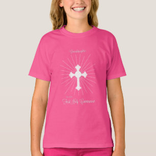T-shirt Petite-fille Première Sainte Communion Croix de co