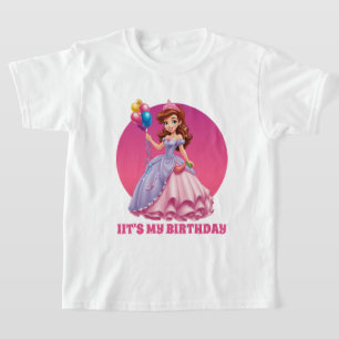 T-shirt Petite fille Princesse Anniversaire personnalisabl