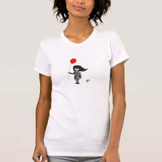 T-shirt Petite fille triste avec le ballon rouge