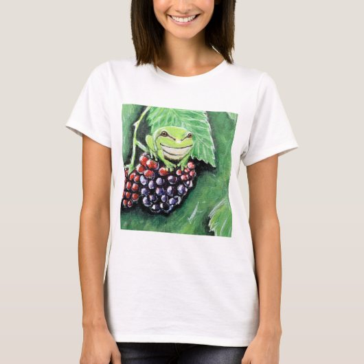 T-shirt Petite grenouille d'arbre sur une peinture de Blac (Devant)
