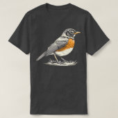 T-shirt Petite illustration de nature d'oiseau rouge améri (Design devant)