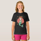 T-shirt Petite mignonne Sirène d'aquarelle sous-marine (Devant entier)