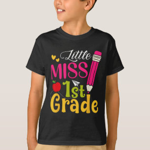 T-shirt Petite Miss 1ère Année Cute Retour À L'École Bonjo