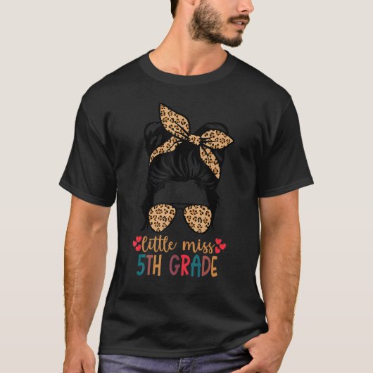 T-shirt Petite Miss Cinquième Année Fille Retour À L'École (Devant)