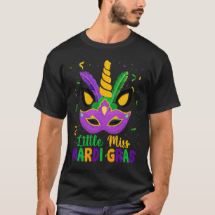 T-shirt Petite Miss Mardi Gras Unicorne Face Enfants bébé