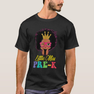 T-shirt Petite Miss Pré K Retour À L'École Filles Noires